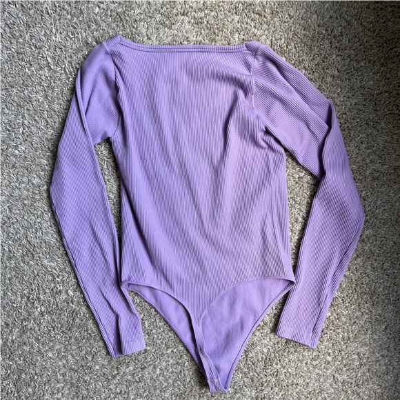 Out From Under Marianne Seamless Long Sleeve Bodysuit (Lilac M/L) - Picture 10 of 12